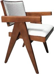 Maia Dining Chair (Walnut & Boucle Fabric) 
