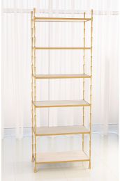 Spike Etagere (Antique Brass with White Marble) 