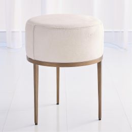Urban Stool (Ivory Hair on Hide - Antique Brass) 