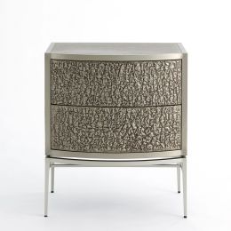 Crinkle Bedside Chest (Nickel & Antique Nickel) 