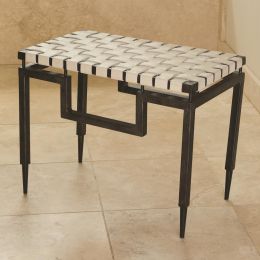 Iron & Leather Bench 