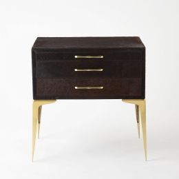 Stiletto Bedside Table (Black Hair on Hide) 