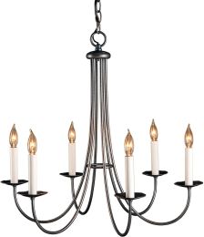 Simple Sweep Chandelier (6 Arm - Natural Iron) 