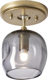 Ume 1-Light Semi-Flush (Modern Brass - Modern Brass & Cool Grey Glass) 