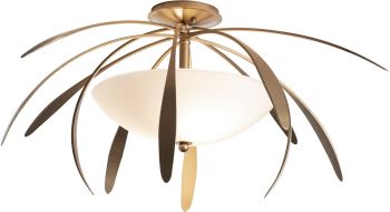 Dahlia Semi-Flush (Medium - Soft Gold & Opal Glass) 