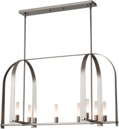 Triomphe 9-Light Linear Pendant (Dark Smoke & Frosted Glass) 