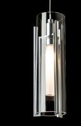 Exos Glass 9-Light Pendant (Sterling & Clear Glass) 