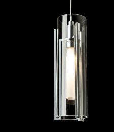 Exos Glass 10-Light Pendant (Sterling & Clear Glass) 