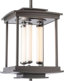 Athena 3-Light LED Lantern (Dark Smoke & Clear Glass) 