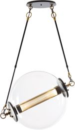 Otto Sphere Pendant (Black with Brass Accents & Stainless Steel Mesh) 