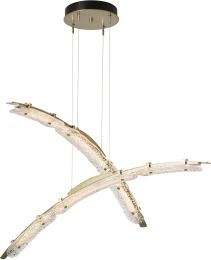 Glissade Double LED Pendant (Large - Modern Brass & Clear Glass) 