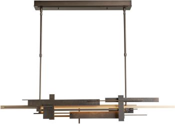 Planar LED Pendant with Accent (Dark Smoke - Soft Gold) 