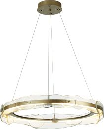 Solstice LED Pendant (Soft Gold & Clear Glass) 
