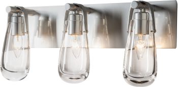 Eos 3-Light Bath Sconce (Sterling & Clear Glass) 