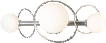 Olympus 3-Light Bath Sconce (Sterling & Opal Glass) 