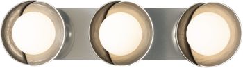Brooklyn 3-Light Straight Double Shade Bath Sconce (Sterling - Sterling & Opal Glass) 