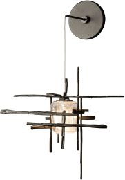 Tura Seeded Glass Low Voltage Sconce (Oil Rubbed Bronze & Seeded Clear Glass) 