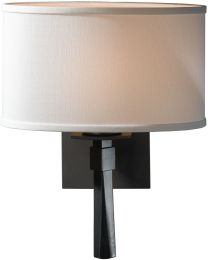 Beacon Hall Oval Drum Shade Sconce (Black & Natural Anna Shade) 