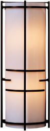 Extended Bars Sconce (Bronze & White Art Glass) 