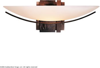 Oval Impressions Sconce (Bronze & Opal Glass) 