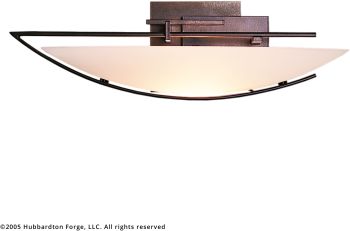 Oval Ondrian Sconce (Left - Bronze & Opal Glass) 