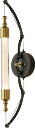 Otto Sconce (Black with Brass Accents & Clear Glass with Frosted Diffuser) 