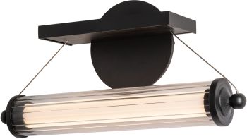 Libra LED Sconce (Black & Clear Glass) 