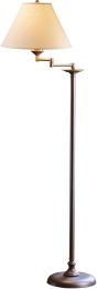 Simple Lines Swing Arm Floor Lamp (Natural Iron & Natural Linen Shade) 