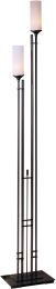 Metra Twin Floor Lamp (Tall - Natural Iron & Opal Glass) 