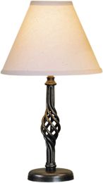 Twist Basket Table Lamp (Small - Natural Iron & Natural Linen Shade) 