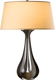 Lino Table Lamp (Dark Smoke & Doeskin Suede Shade) 