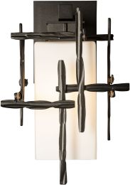 Tura Outdoor Sconce (Small - Coastal Oil Rubbed Bronze & Opal Glass) 
