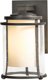 Meridian Outdoor Sconce (Coastal Dark Smoke & Seeded Glass with Opal Diffuser) 