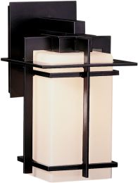 Tourou Outdoor Sconce (Coastal Black & Opal Glass) 