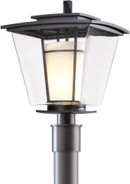 Beacon Hall Outdoor Post Light (Coastal Dark Smoke & Clear Glass with Opal Diffuser) 