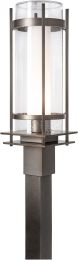 Torch Outdoor Post Light (Coastal Dark Smoke & Seeded Glass with Opal Diffuser) 