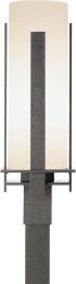 Forged Vertical Bars Outdoor Post Light (Coastal Natural Iron & Opal Glass) 
