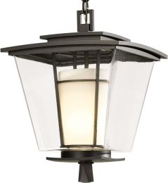 Beacon Hall Outdoor Ceiling Fixture (Coastal Dark Smoke & Clear Glass with Opal Diffuser) 