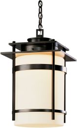 Banded Outdoor Fixture (Large - Coastal Black & Opal Glass) 