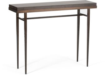 Wick Console Table (Dark Smoke with Brown Top) 