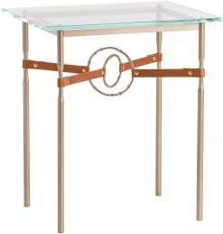 Equus Side Table (Soft Gold & Glass Top) 