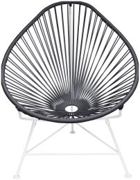 Acapulco Chair (Grey Weave on White Frame) 