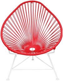 Acapulco Chair (Red Weave on White Frame) 