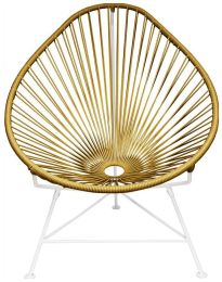 Acapulco Chair (Gold Weave on White Frame) 