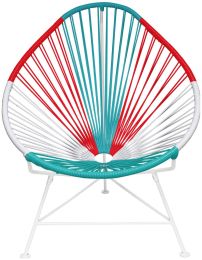 Acapulco Chair (Mexico Weave on White Frame) 