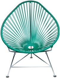 Acapulco Chair (Turquoise Weave on Chrome Frame) 