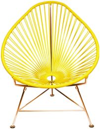 Acapulco Chair (Yellow Weave on Copper Frame) 