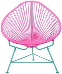 Acapulco Chair (Pink Weave on Mint Frame) 