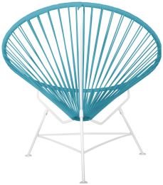 Innit Chair (Blue Weave on White Frame) 