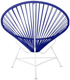 Innit Chair (Deep Blue Weave on White Frame) 